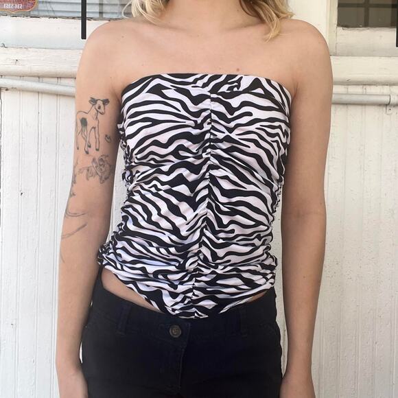 Y2k zebra print tube top - Picture 2 of 4